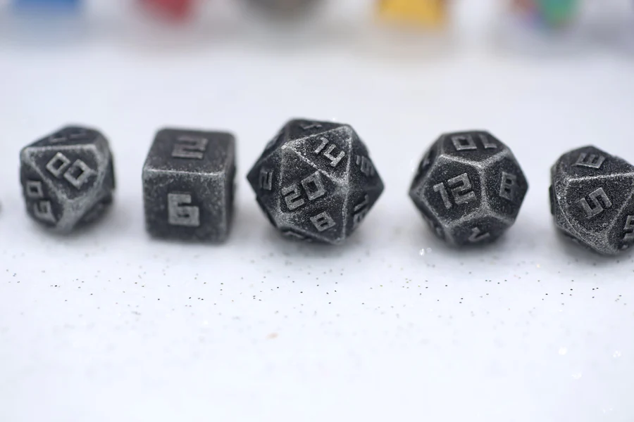 10MM Mini Metal Dice Set in Ancient Silver