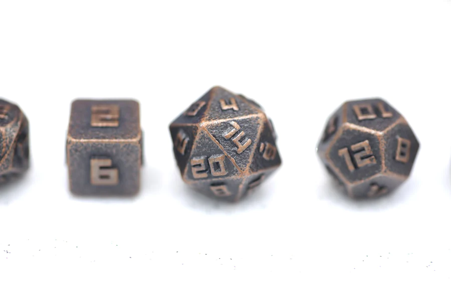 10MM Mini Metal Dice Set in Ancient Copper