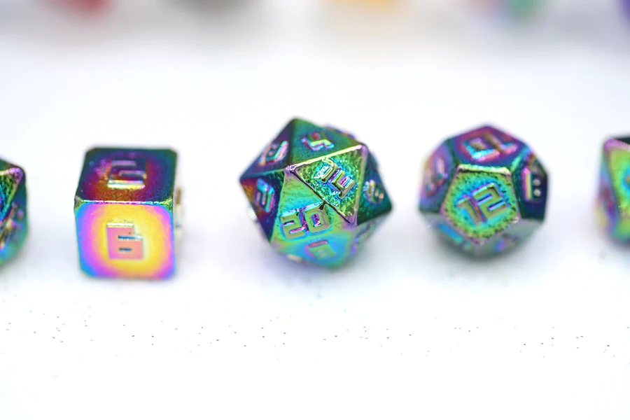 10MM Mini Metal Dice Set in Iridescent