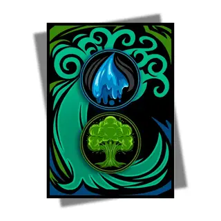 Simic Sleeves: Blue Green Mana - AI Armor MTG Sleeves - 100 ct