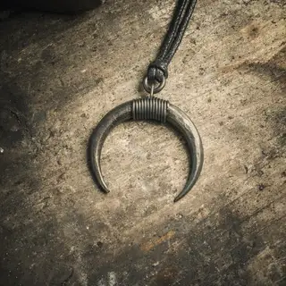 Black Moon Viking Jewelry Pendant Necklace
