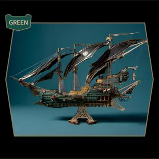Future Pirate Ship: Green - 3D Wooden Assembly Puzzle