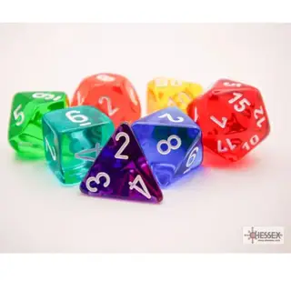 Prism translucent GM and beginner player Polyhedral 7-die set