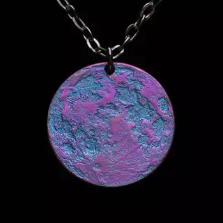 Full Moon Necklace in Anodized Niobium