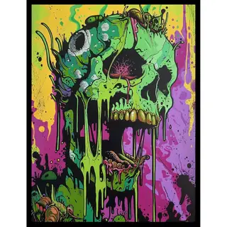 Pop Art Skull - AI Armor MTG Textured Sleeves - 100 ct