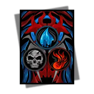 Grixis Sleeves: Blue Black Red Mana - AI Armor Textured MTG Sleeves - 100 ct