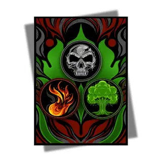 Jund Sleeves: Black Red Green Mana - AI Armor MTG Sleeves - 100 ct