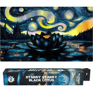 Realm Guard Starry Night Black Lotus Foil Playmat - Stitched