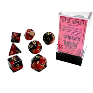 Chessex Gemini Polyhedral Black-Red/Gold 7-Die Set