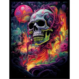 Psychedelic Skull - AI Armor MTG Sleeves - 100 ct