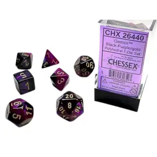 Chessex Gemini Polyhedral Black-Purple/Gold 7-Die Set