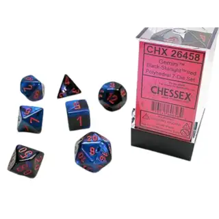 Chessex Gemini Polyhedral Black-Starlight/Red 7-Die Set
