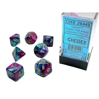 Chessex Gemini Polyhedral Purple-Teal/Gold 7-Die Set