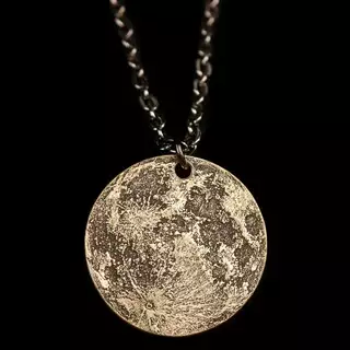 Full Moon Necklace in Brass