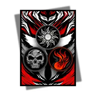 Mardu Sleeves: White Black Red Mana - AI Armor MTG Textured Sleeves - 100 ct