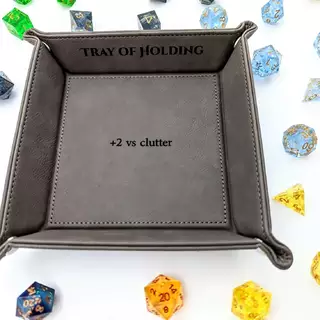 Dice Rolling Tray - The Tray of Holding in Grey