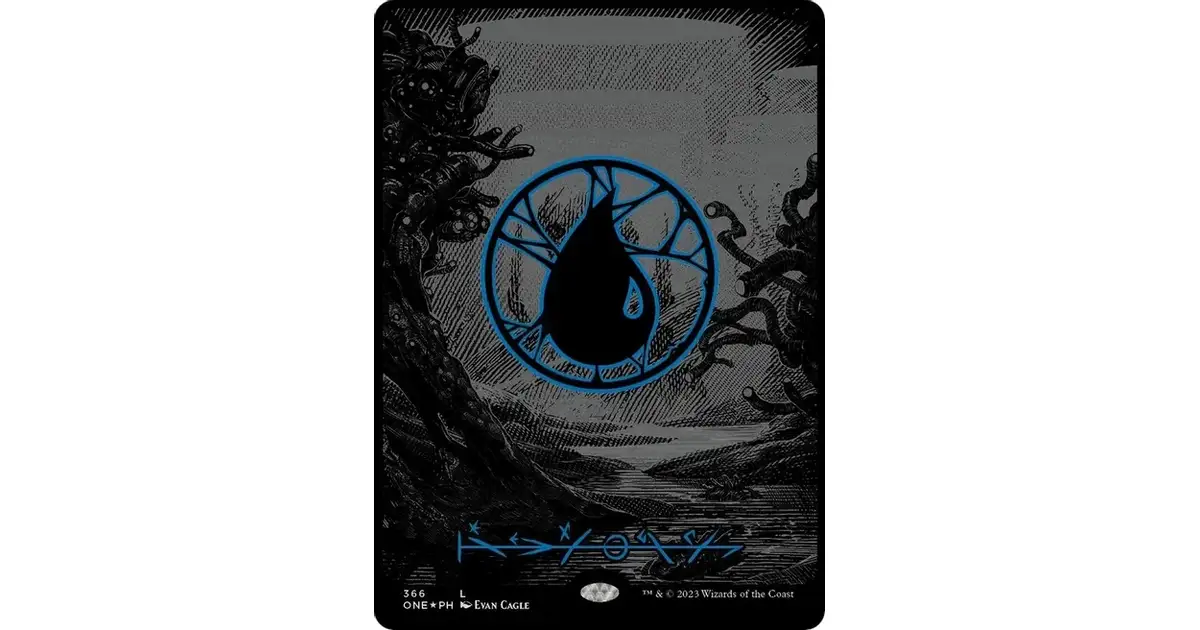 Island (Phyrexian) - Full Art [Oil Slick Raised Foil] | MTG