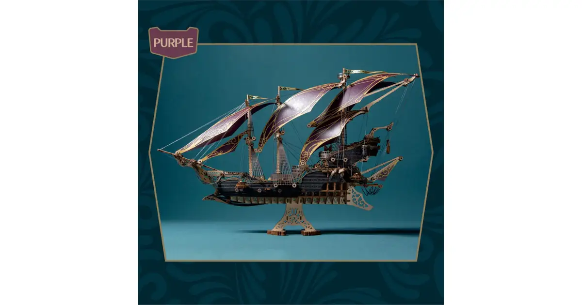 Future Pirate Ship: Purple - 3D Wooden Assembly Puzzle | Building
