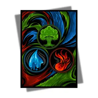 Temur Sleeves: Blue Red Green Mana - AI Armor MTG Textured Sleeves - 100 ct