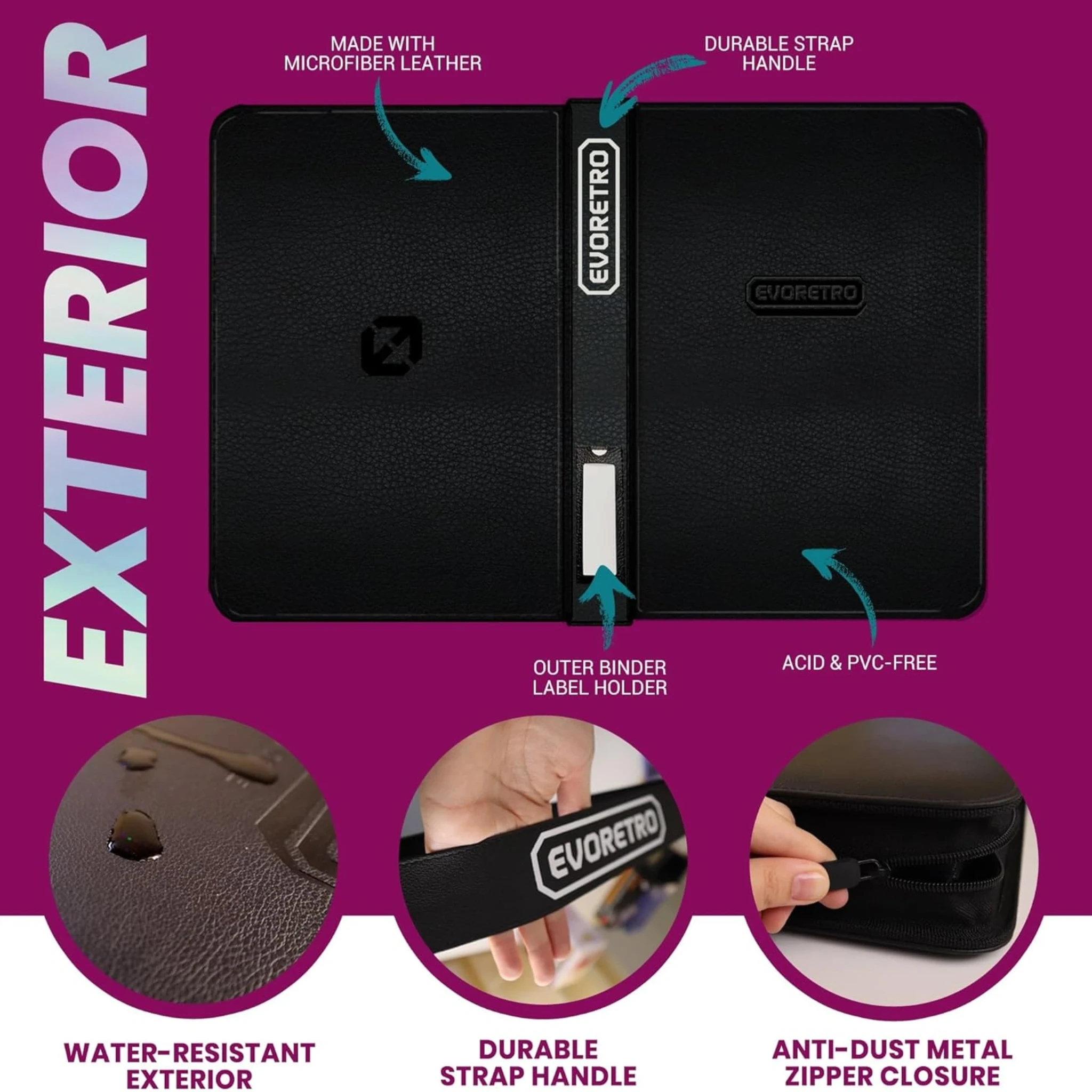 Evoretro Toploader Binder: Black Evoretro Toploader Binder: Black