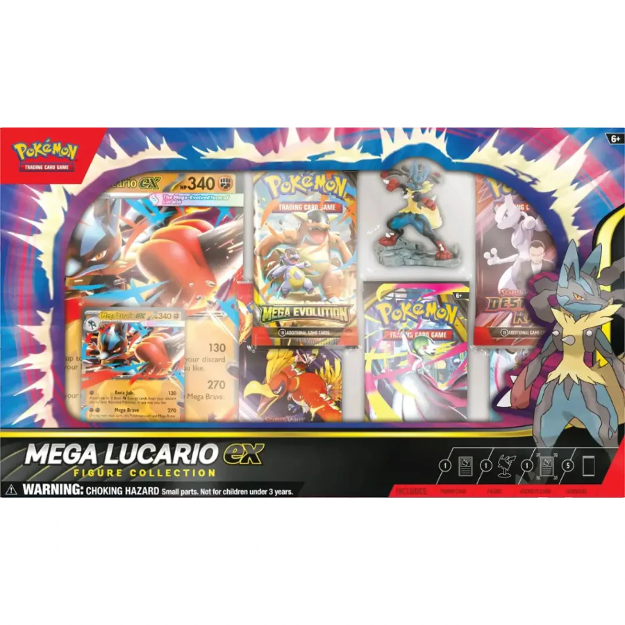 pokemon trading card game lucario Pokmon the set features a detailed Mega Lucario figure Lucario (Space-Time Smackdown #92/208, 3-Diamonds)