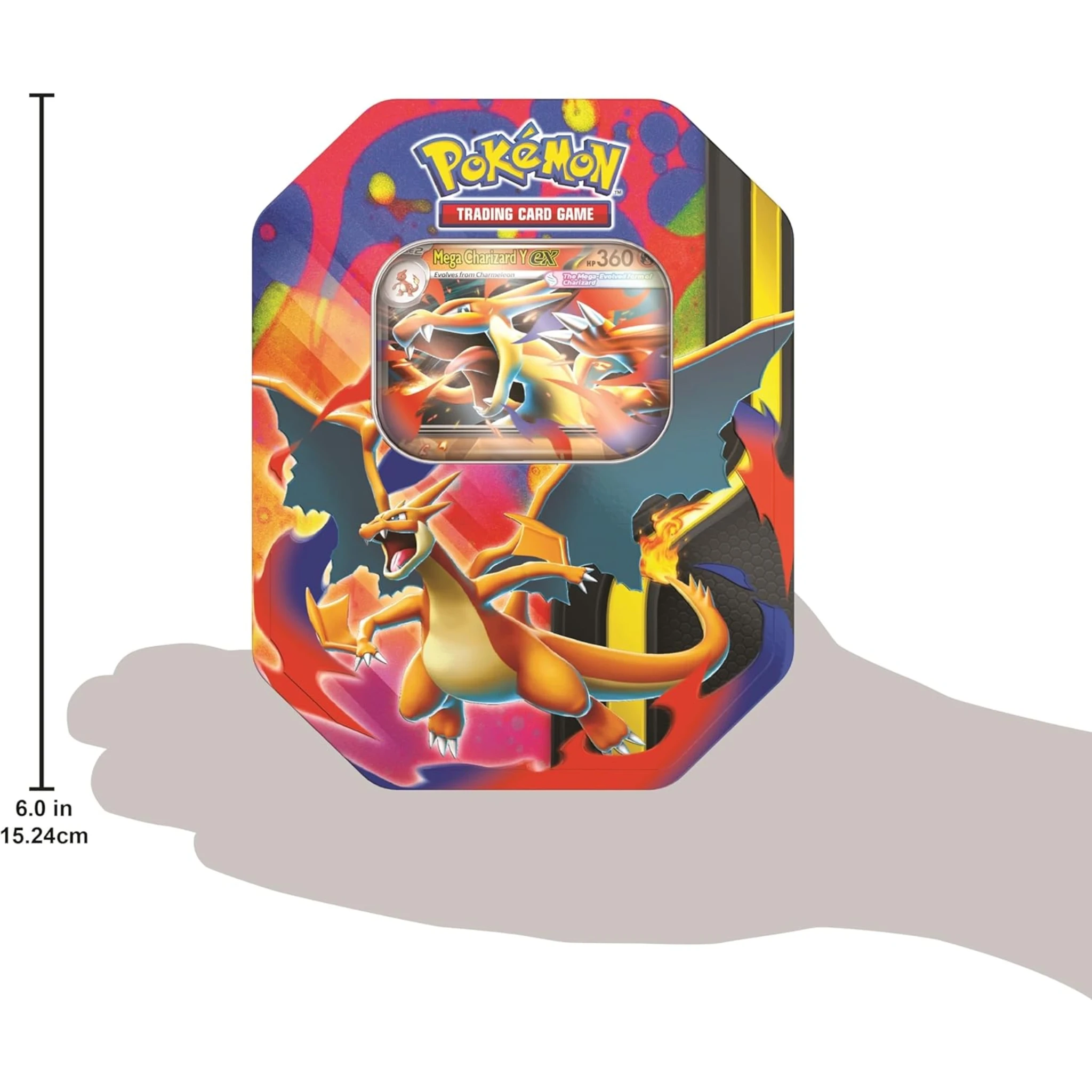 Pokemon Mega Charizard Tin | Pokemon | Trading Card Games | Backwoods Wizards Pokemon Mega Charizard Tin | Pokemon | Trading Card Games | Backwoods Wizards