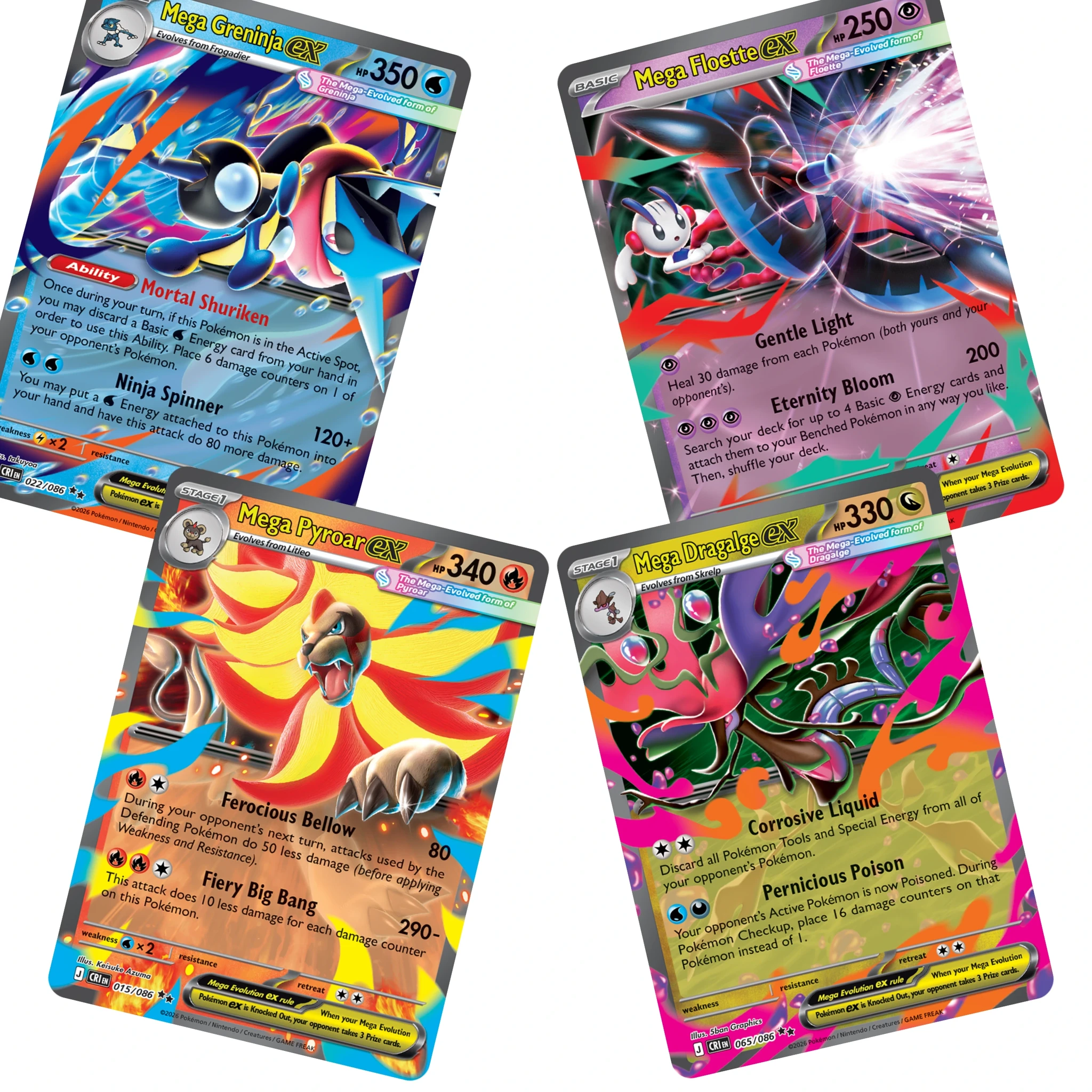 pokemon cards bundle Mega Evolution: Phantasmal Flames Booster Ascended Heroes expansion Ultra Rare Battle Bundle |