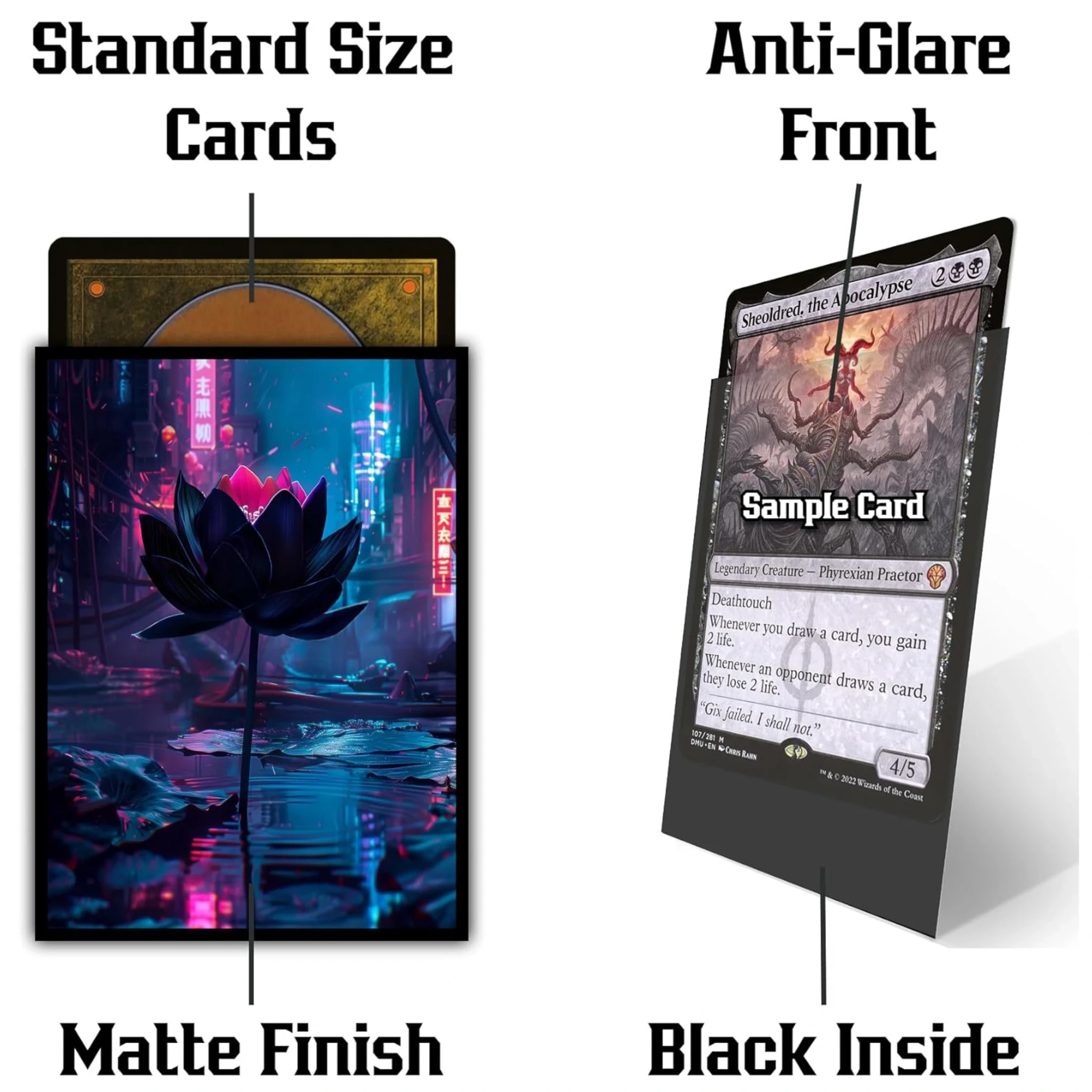 MTG (Cyberpunk Black Lotus) 100ct Matte Tcg Card Art Sleeves By Ai Armor MTG (Cyberpunk Black Lotus) 100ct Matte Tcg Card Art Sleeves By Ai Armor