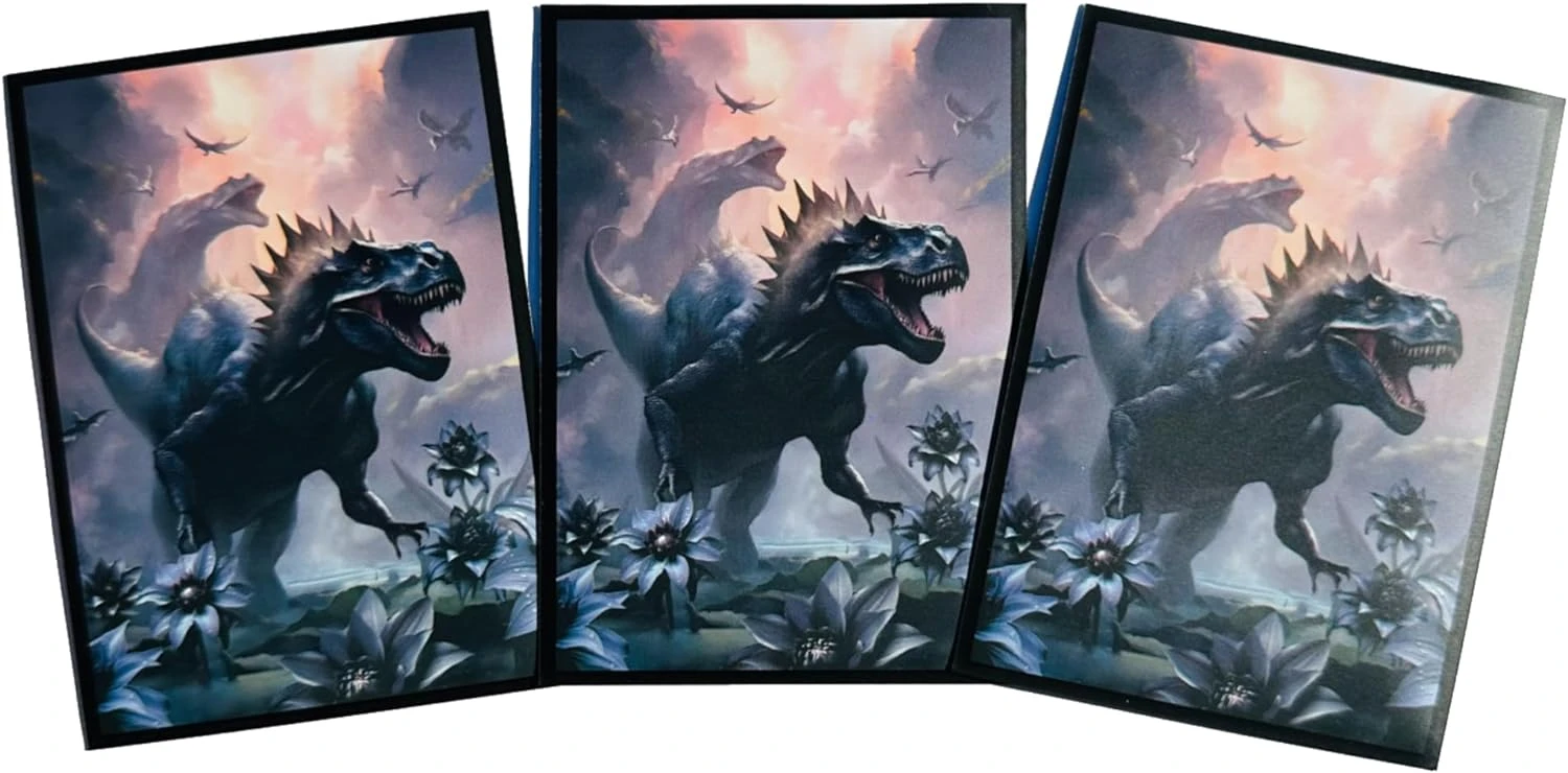 Realm Guard Textured Matte Card Art Sleeves - Black Lotus Dinosaur (100 Pack) Realm Guard Textured Matte Card Art Sleeves - Black Lotus Dinosaur (100 Pack)