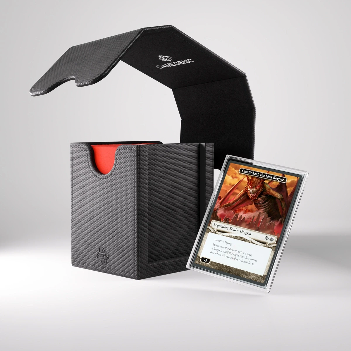 mtg 100 card deck box Squire 100+ Plus XL Convertible Black