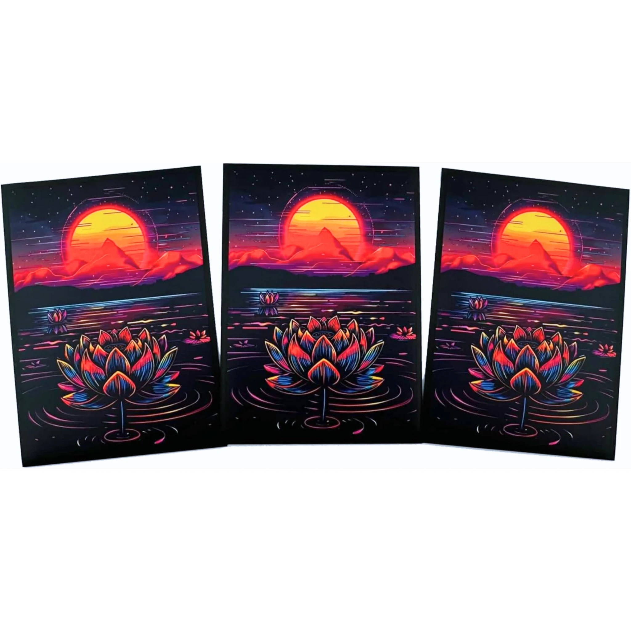 Black Lotus Card Sleeves: Neon Retro Black Lotus - Realm Guard MTG Sleeves - 100 ct Black Lotus Card Sleeves: Neon Retro Black Lotus - Realm Guard MTG Sleeves - 100 ct
