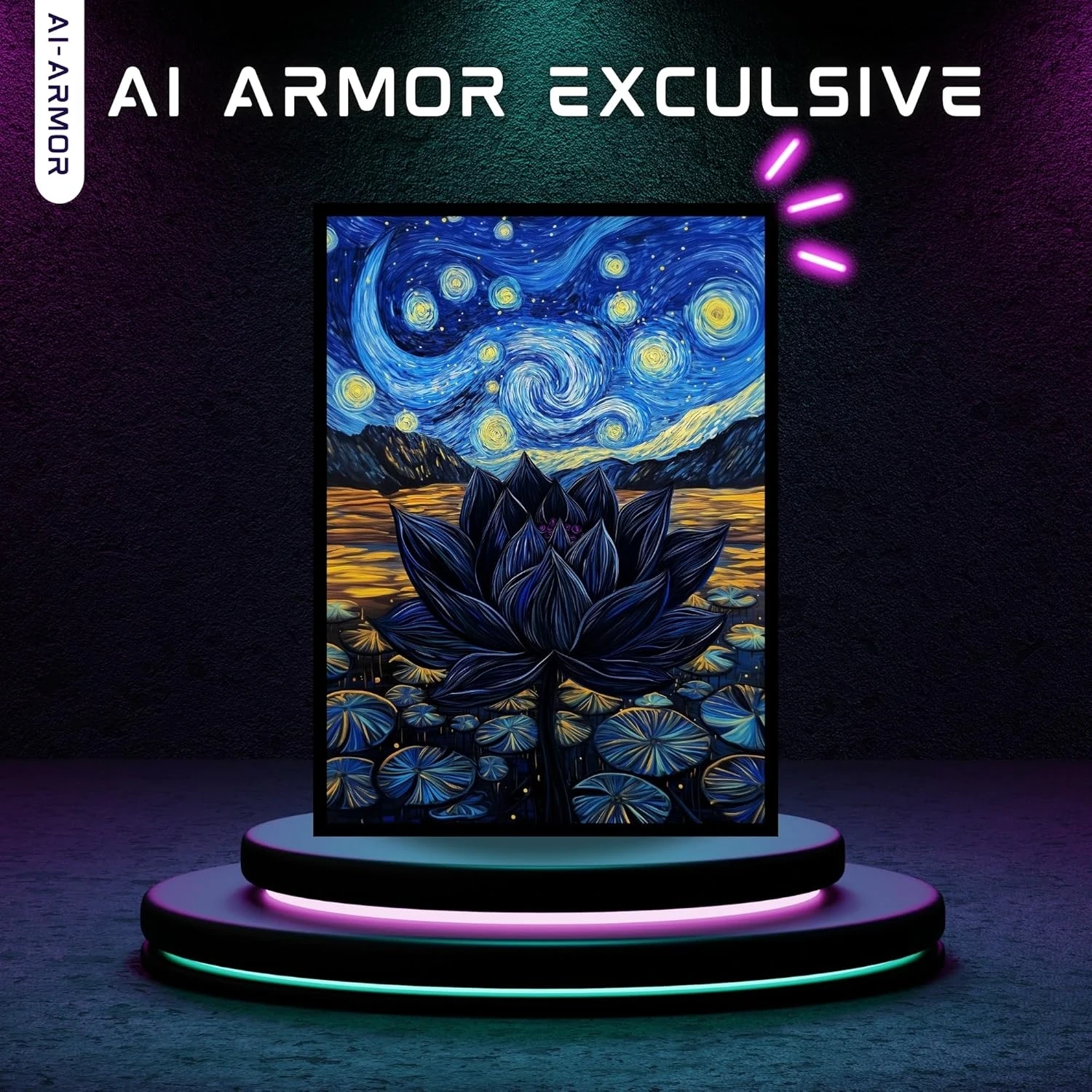 MTG (Starry Starry Black Lotus) 100ct Matte Tcg Card Art Sleeves By Ai Armor MTG (Starry Starry Black Lotus) 100ct Matte Tcg Card Art Sleeves By Ai Armor