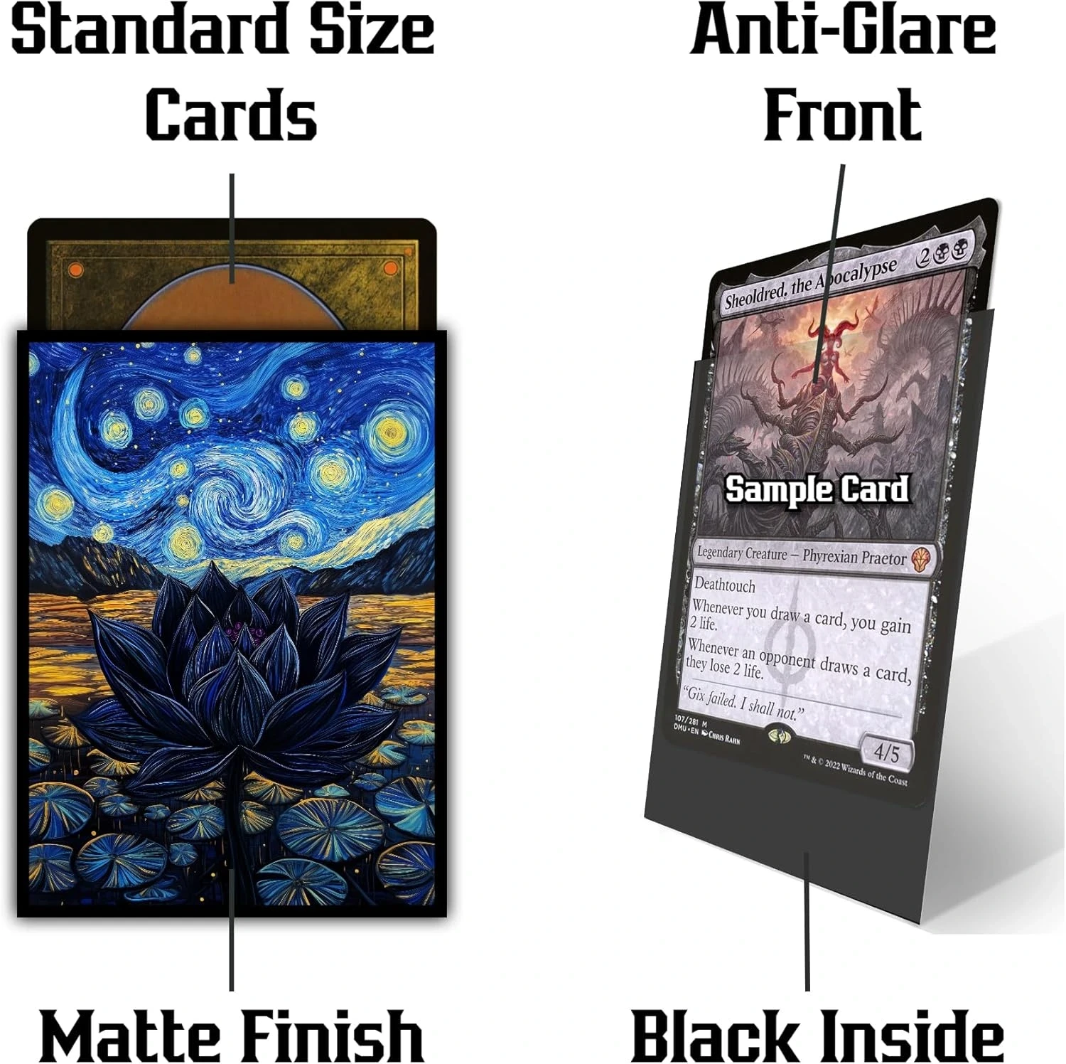 MTG (Starry Starry Black Lotus) 100ct Matte Tcg Card Art Sleeves By Ai Armor MTG (Starry Starry Black Lotus) 100ct Matte Tcg Card Art Sleeves By Ai Armor