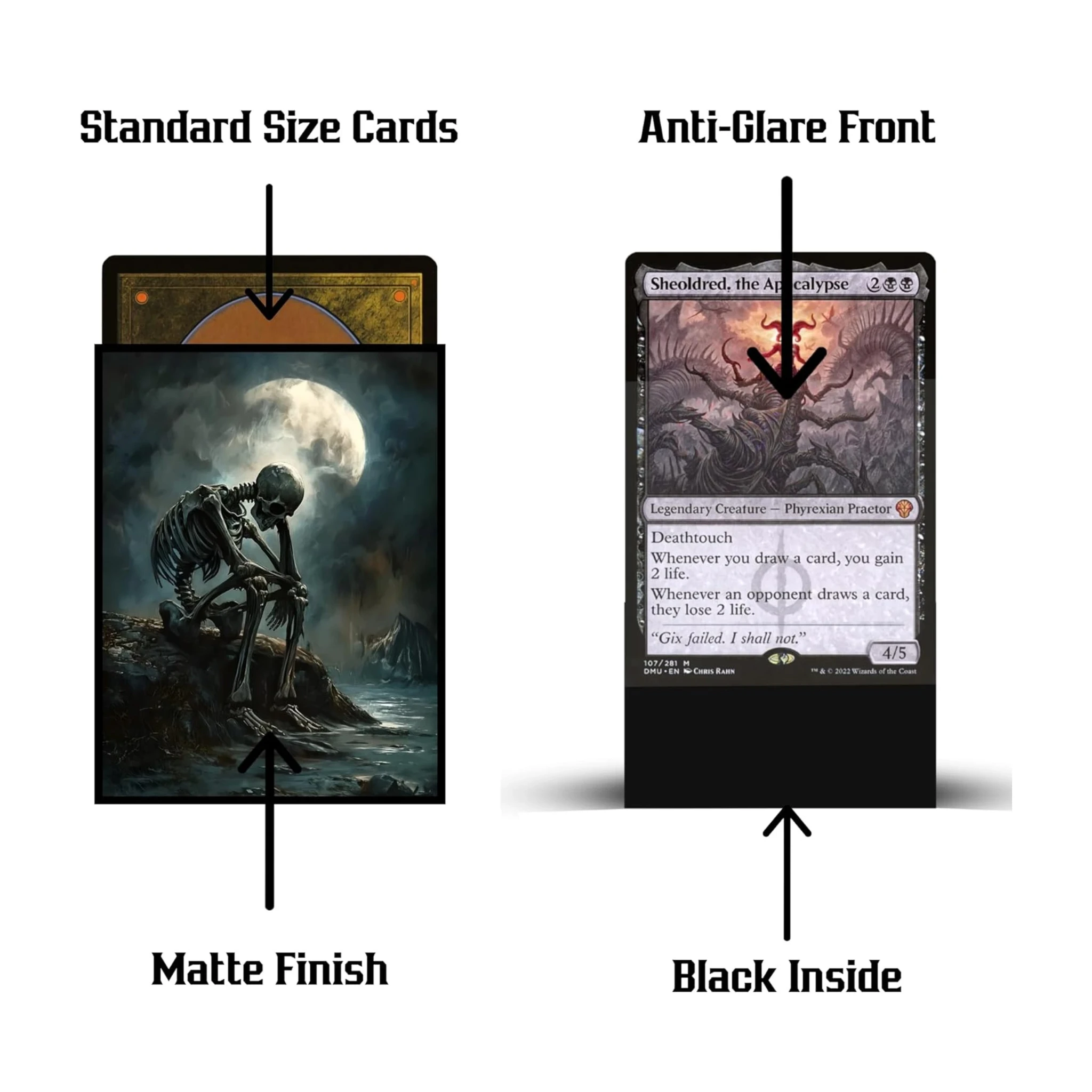 Skeleton Card Sleeves - Realm Guard Graphene MTG Sleeves - 100 ct Skeleton Card Sleeves - Realm Guard Graphene MTG Sleeves - 100 ct