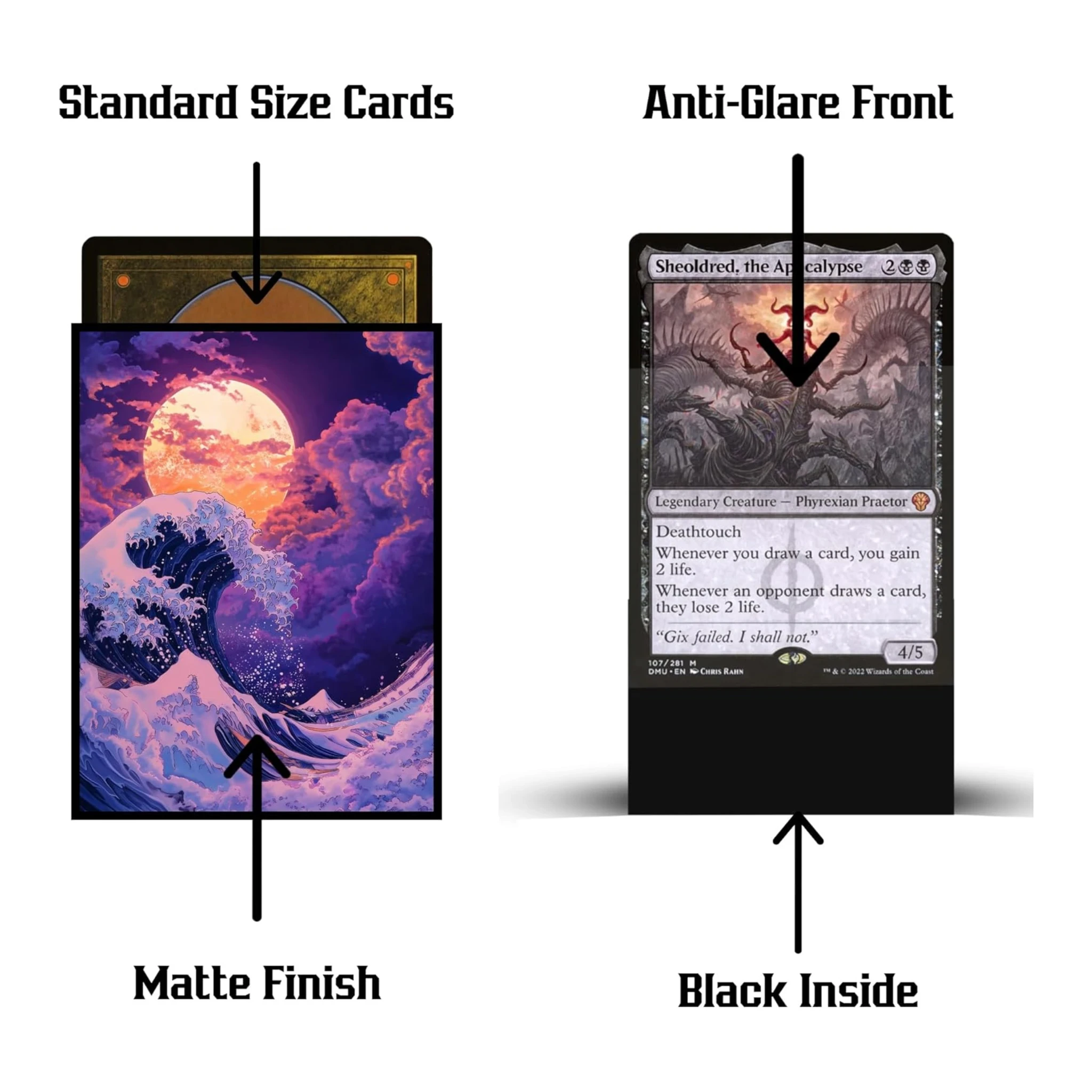 Realm Guard 100ct Textured Matte TCG/MTG Card Art Sleeves (Great Purple Wave) Realm Guard 100ct Textured Matte TCG/MTG Card Art Sleeves (Great Purple Wave)
